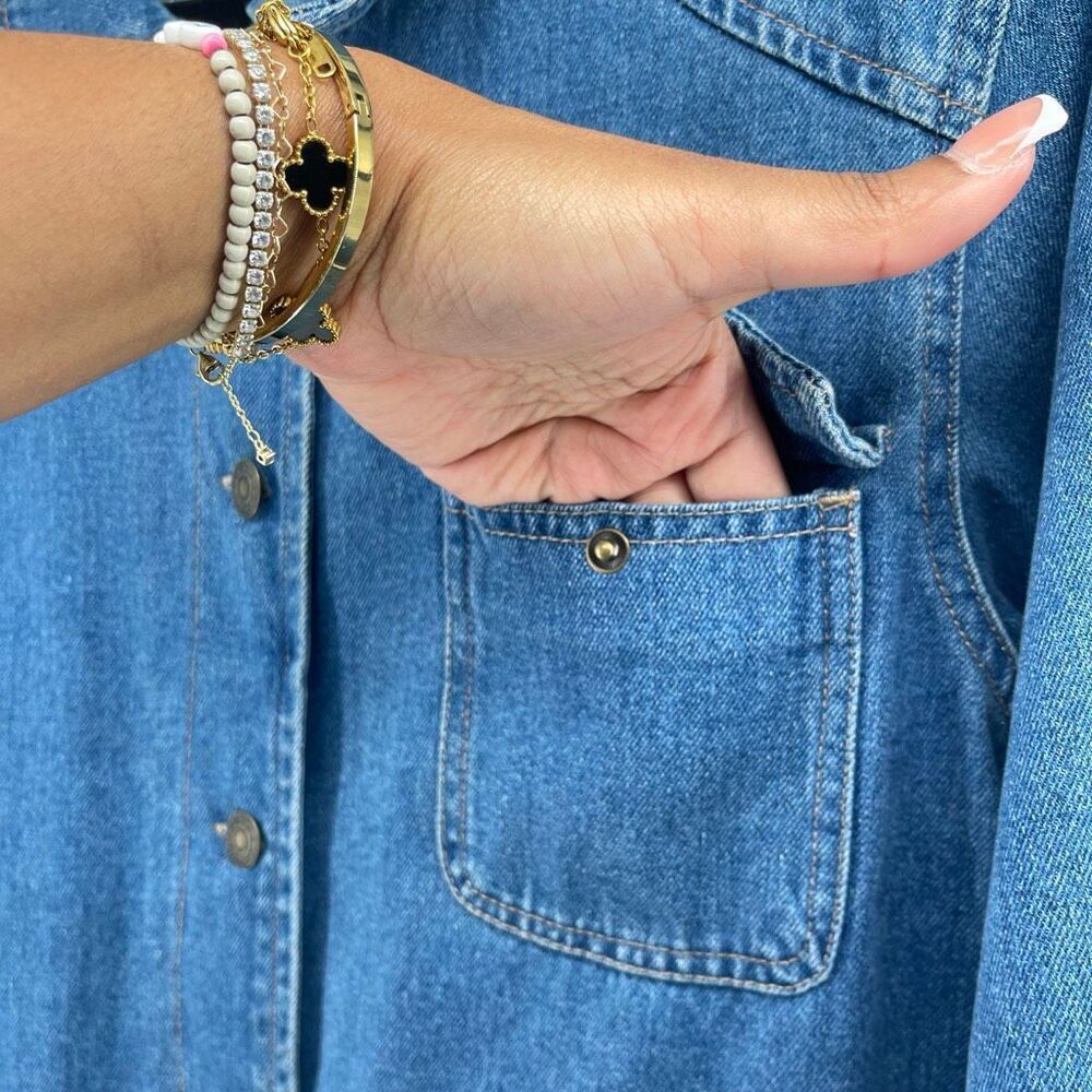 Denim Button-Front Chore Jacket - Picture 6 of 15